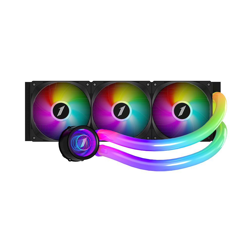 Racire pe lichid 1STPLAYER MOTHRA MT360 INFINITE SPACE ARGB NEGRU - imagine 2