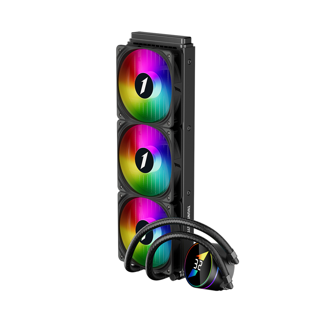 Racire pe lichid 1STPLAYER MOTHRA MT360 INFINITE SPACE ARGB NEGRU - imagine 3